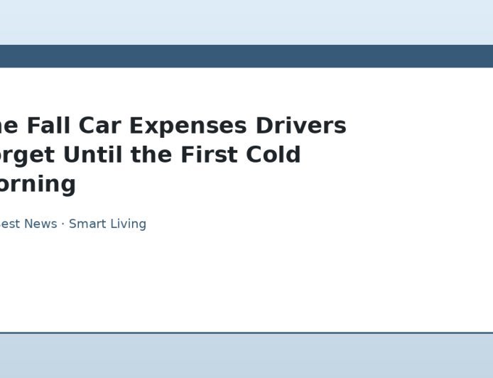 The Fall Car Expenses Drivers Forget Until the First Cold Morning